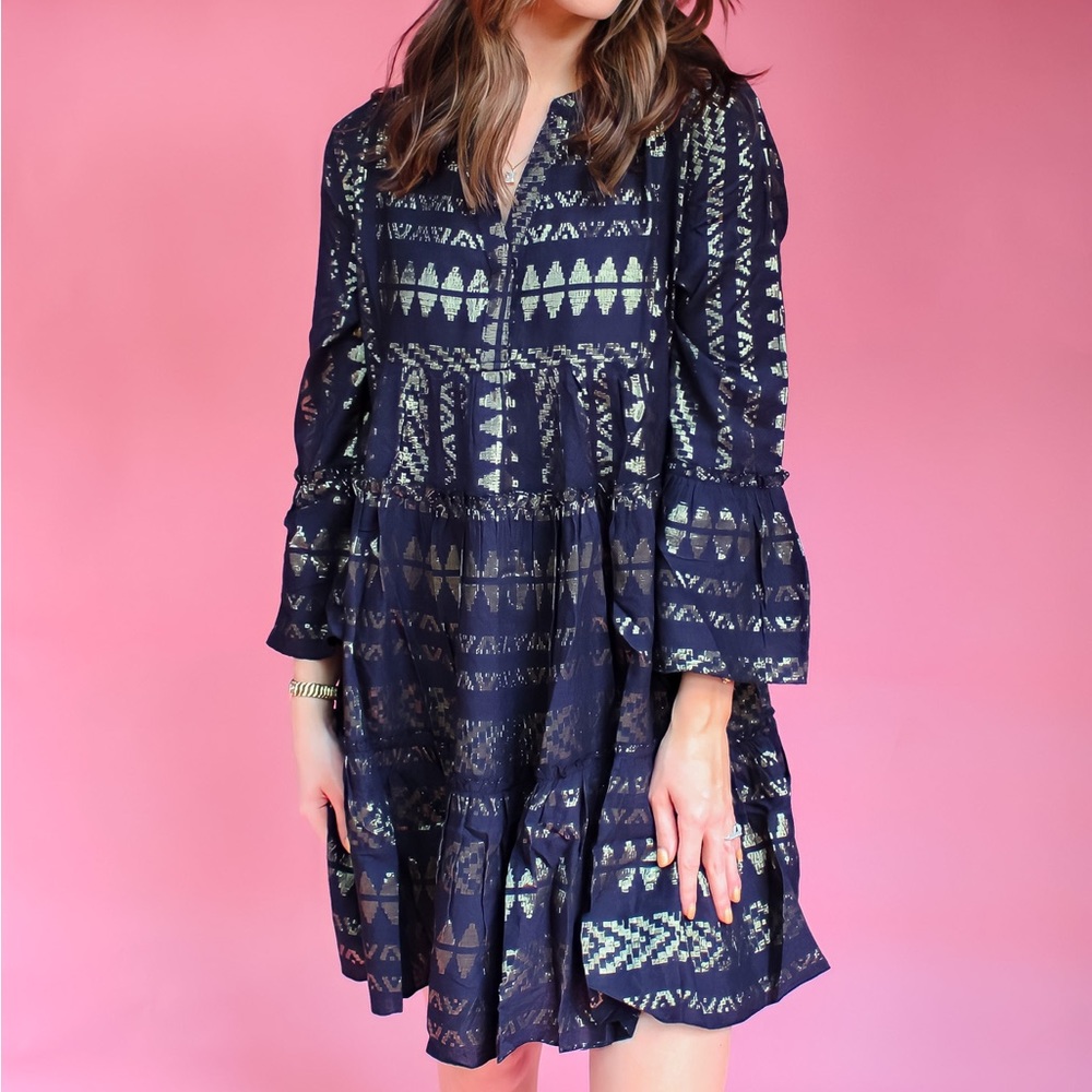 Black and Gold Elan Dress